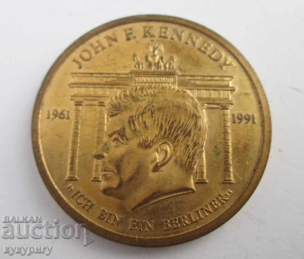 Placă germană semn medalie John F. Kennedy