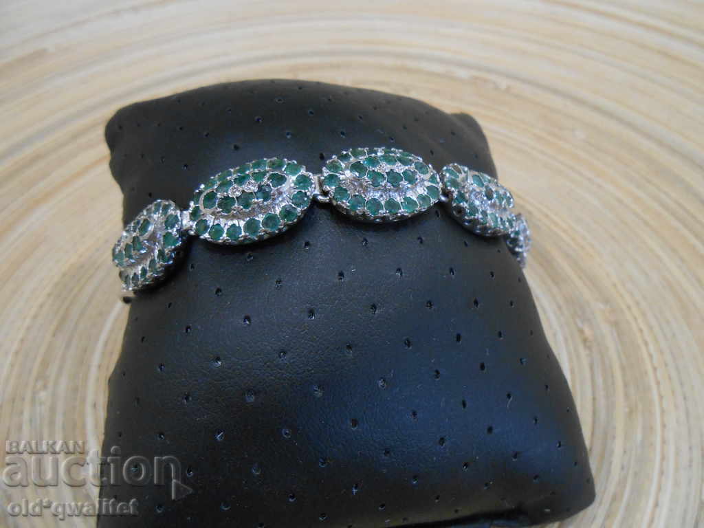 Silver BRACELET with Emerald / Emeralds with price 927.00 BGN | € 473.97
