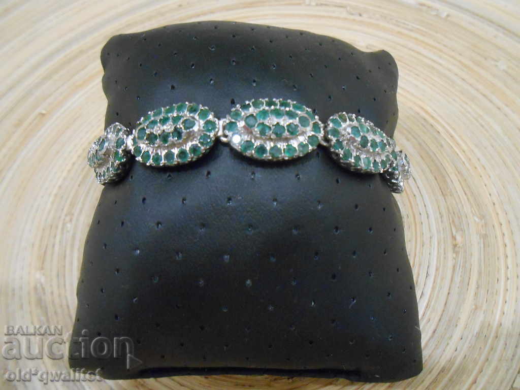 Auction  Silver BRACELET with Emerald / Emeralds