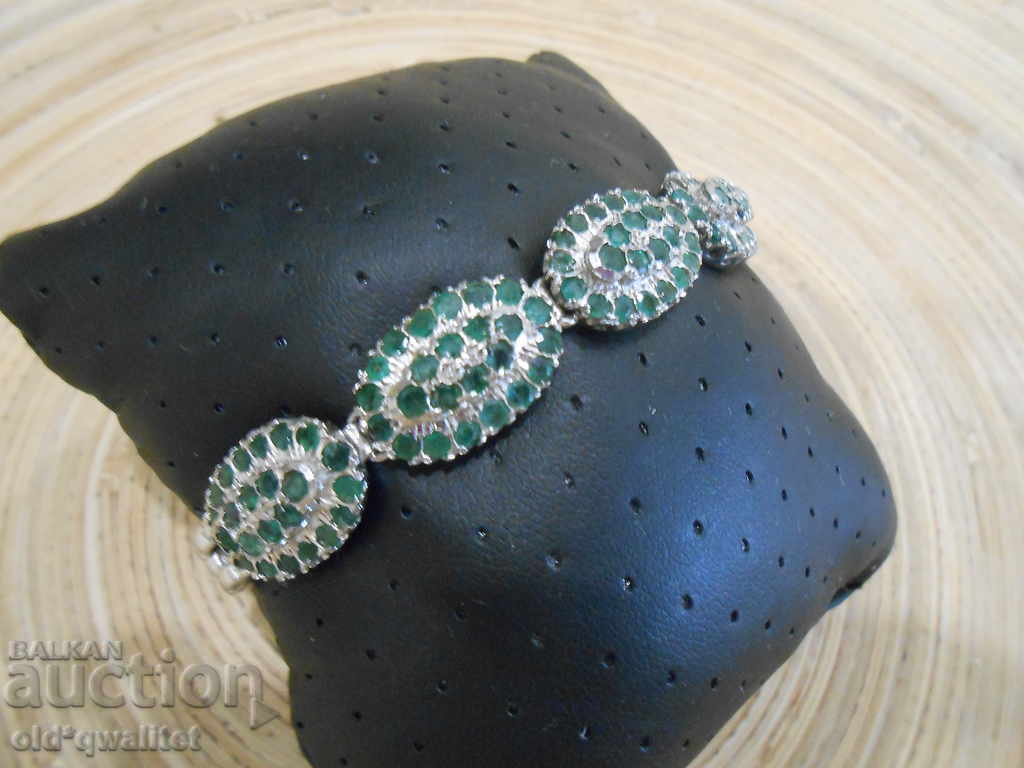 Silver BRACELET with Emerald / Emeralds - 5