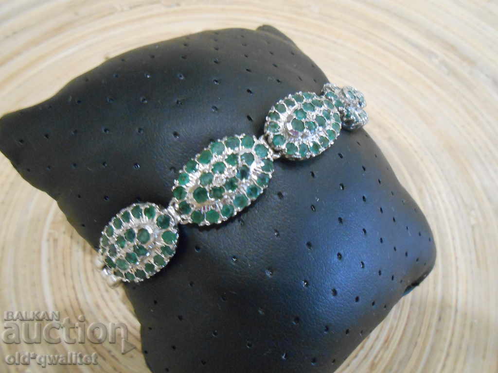 Silver BRACELET with Emerald / Emeralds