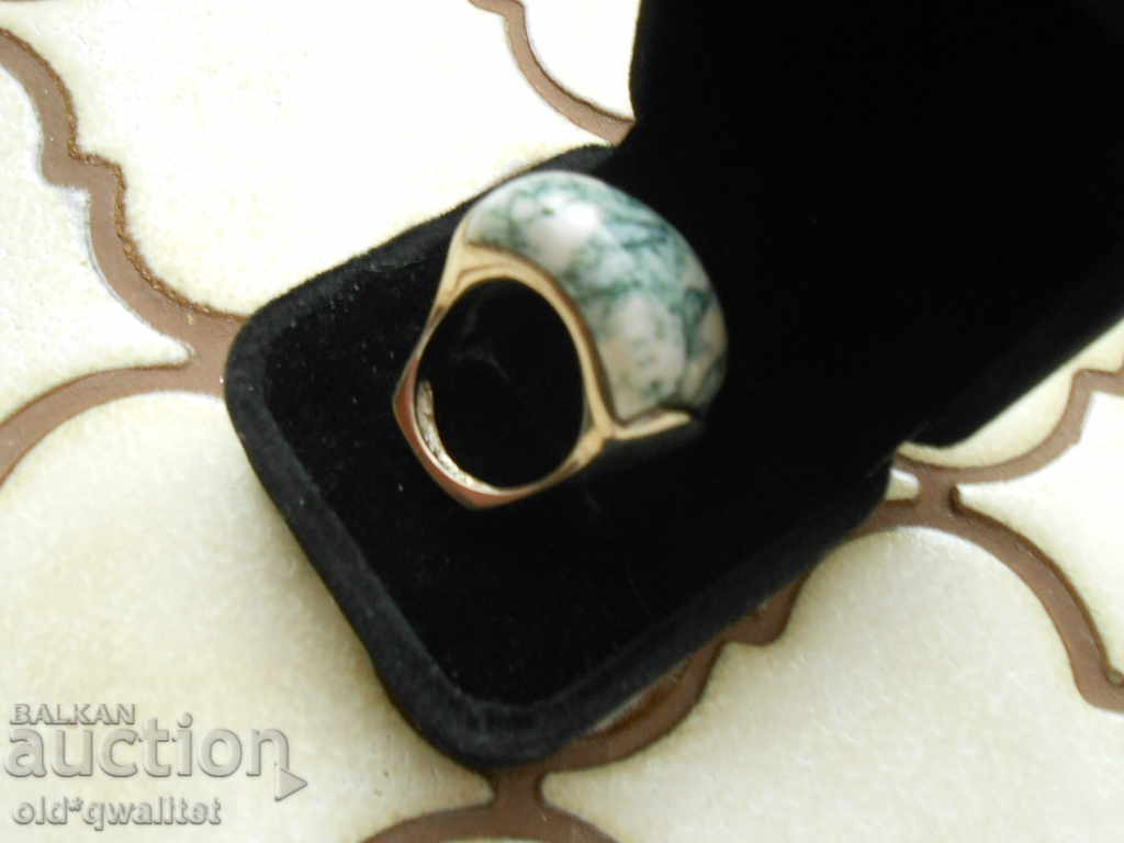GORGEOUS SILVER RING with moss agate, FANTASTIC - 5 GORGEOUS SILVER RING with moss agate, FANTASTIC - 5