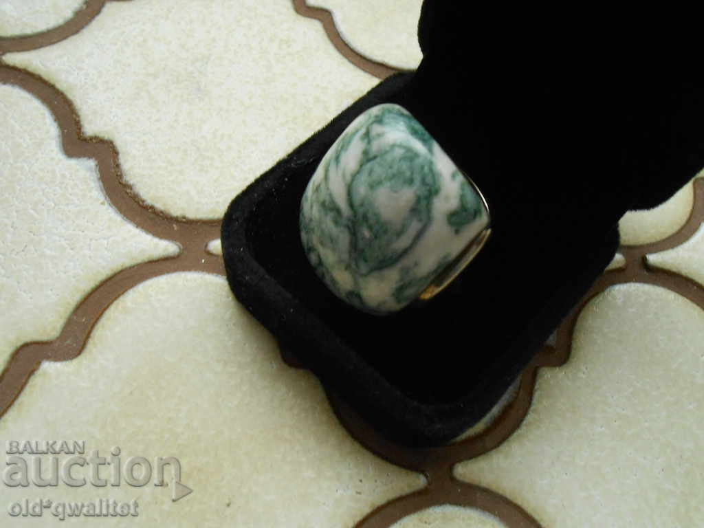 GORGEOUS SILVER RING with moss agate, FANTASTIC - 7 GORGEOUS SILVER RING with moss agate, FANTASTIC - 7