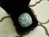 LUXURIOUS SILVER RING with moss Agate, FANTASTIC