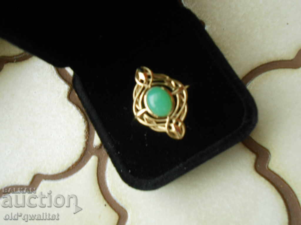 INEL DE AUR SUPERBAT, aur 375 cu Crisopraza naturala cu preț 997.00 BGN | € 509.76 INEL DE AUR SUPERBAT, aur 375 cu Crisopraza naturala cu preț 997.00 BGN | € 509.76