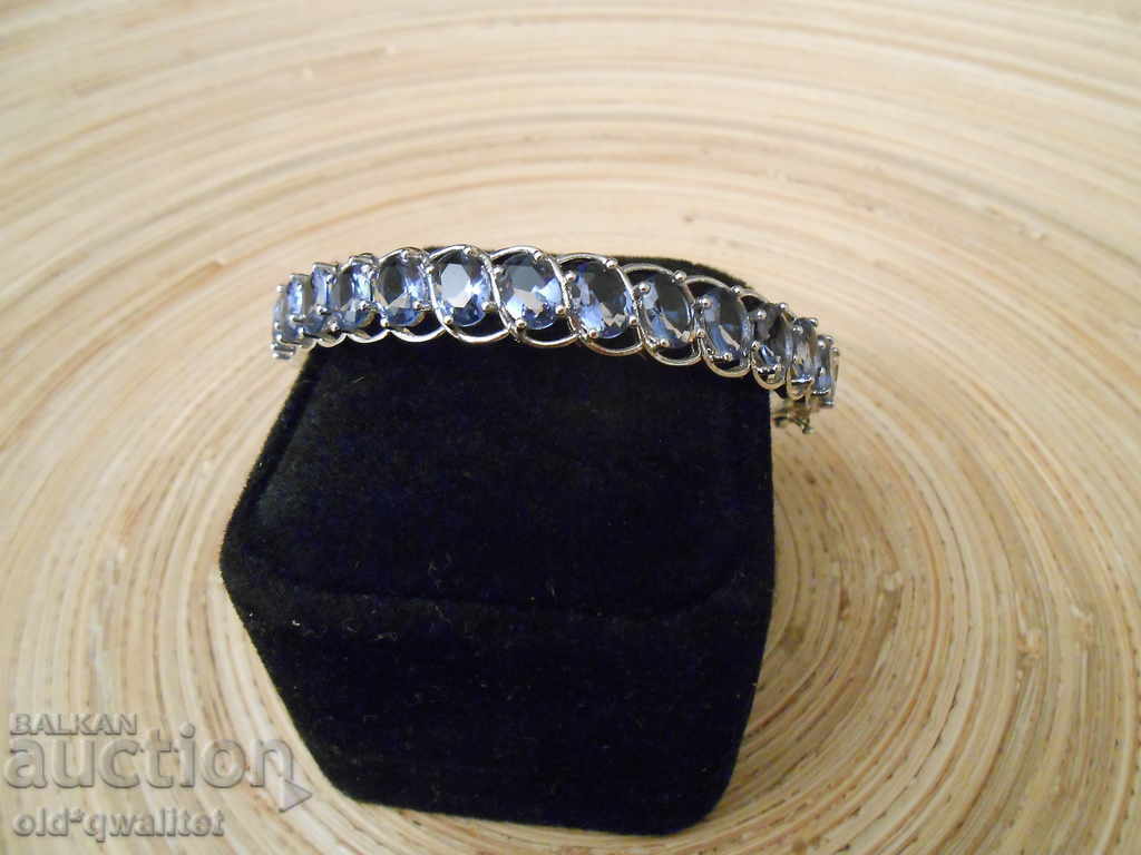 Attractive SILVER BRACELET with Tanzanites - 6 Attractive SILVER BRACELET with Tanzanites - 6