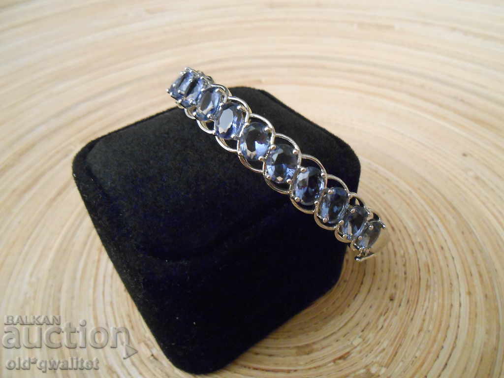 Attractive SILVER BRACELET with Tanzanites - 7 Attractive SILVER BRACELET with Tanzanites - 7