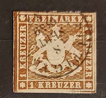 Стара Германия/Вюртенберг 1857 Гербове 80€ Клеймо