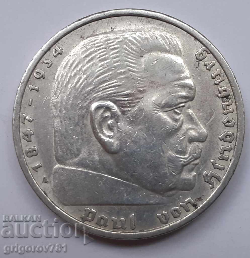 5 marci de argint Germania 1936 A III Reich Moneda de argint #59 cu preț € 16.87 | 32.99 BGN