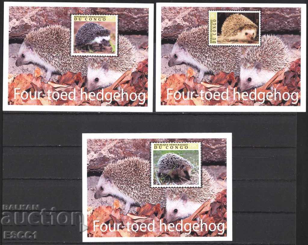 Auction Clean blocks unperforated Fauna Hedgehogs 2001 from Congo Auction Clean blocks unperforated Fauna Hedgehogs 2001 from Congo
