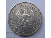 5 марки сребро Германия 1935 G III Райх  сребърна монета №27