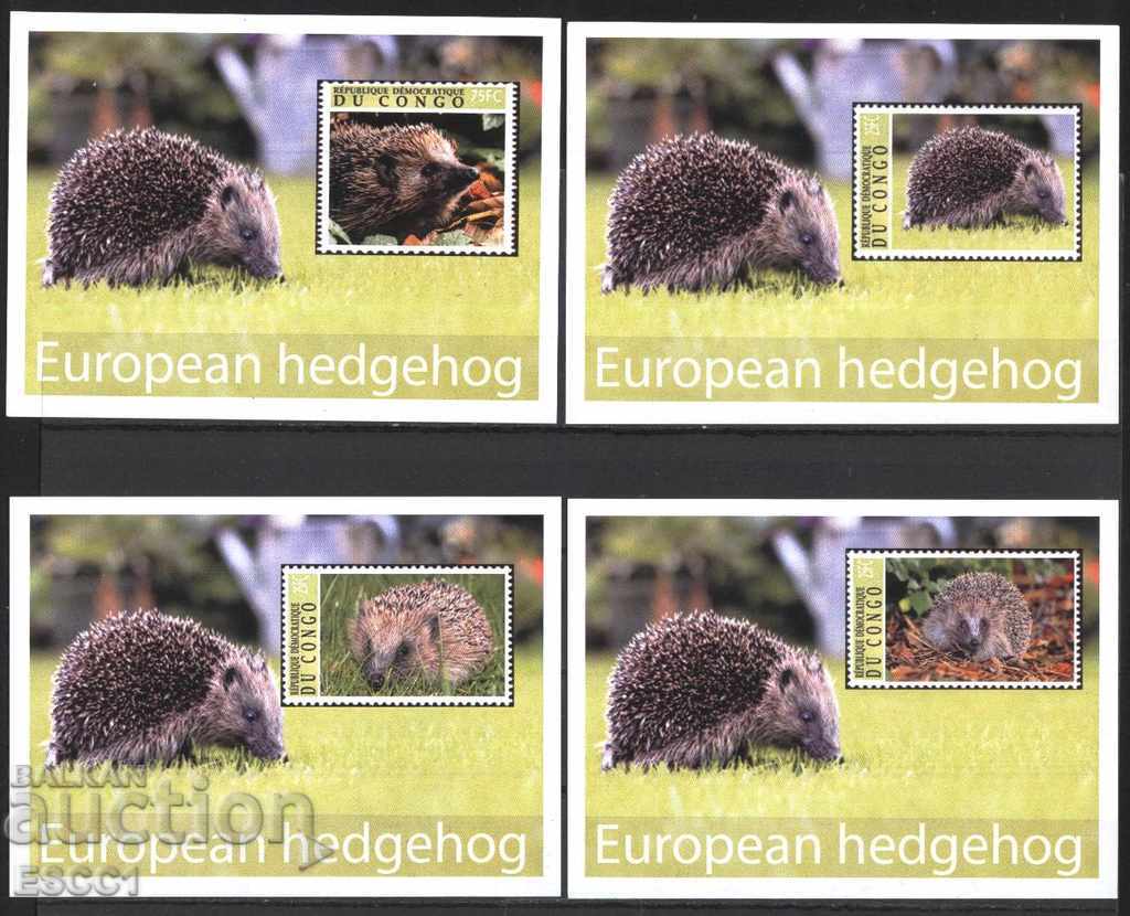 Clean blocks unperforated Fauna Hedgehogs 2001 from Congo with price 38.50 BGN | € 19.68 Clean blocks unperforated Fauna Hedgehogs 2001 from Congo with price 38.50 BGN | € 19.68