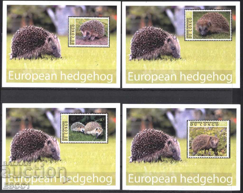 Auction Clean blocks unperforated Fauna Hedgehogs 2001 from Congo Auction Clean blocks unperforated Fauna Hedgehogs 2001 from Congo