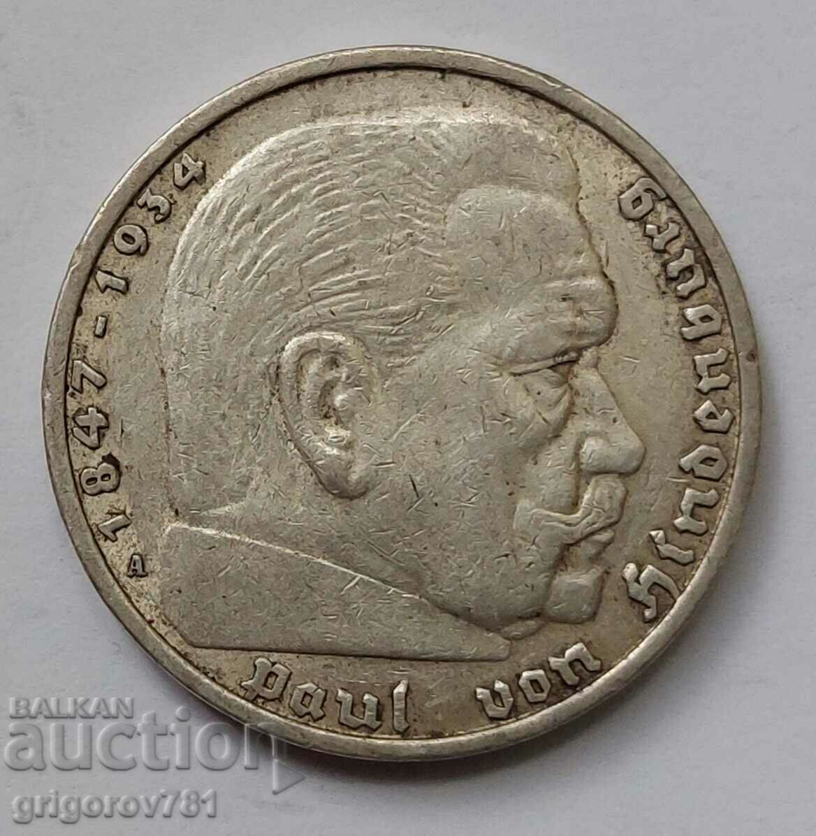 5 mărci de argint Germania 1935 A III Reich Moneda de argint #96 cu preț € 16.87 | 32.99 BGN