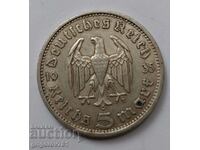 5 марки сребро Германия 1935 A III Райх  сребърна монета №96
