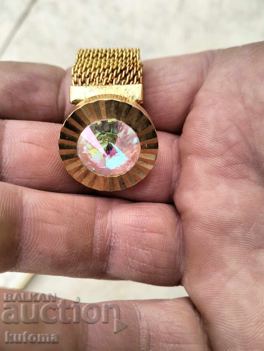 Old gold-plated cufflinks with stones with price 29.99 BGN | € 15.33