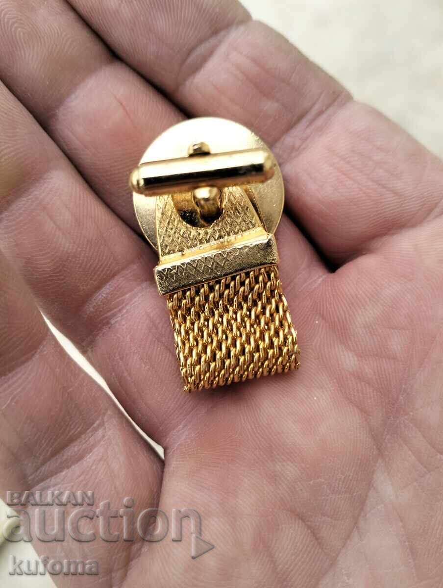 Auction  Old gold-plated cufflinks with stones