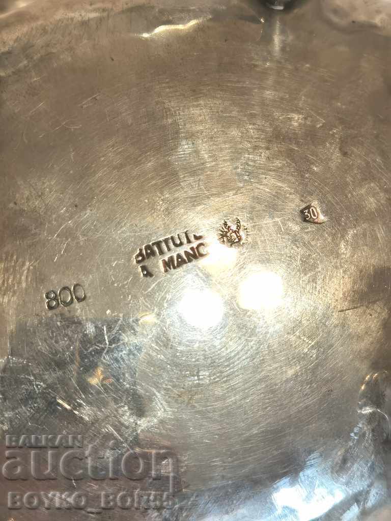 Antique Silver Italian Aristocratic Caviar Dish - 5 Antique Silver Italian Aristocratic Caviar Dish - 5