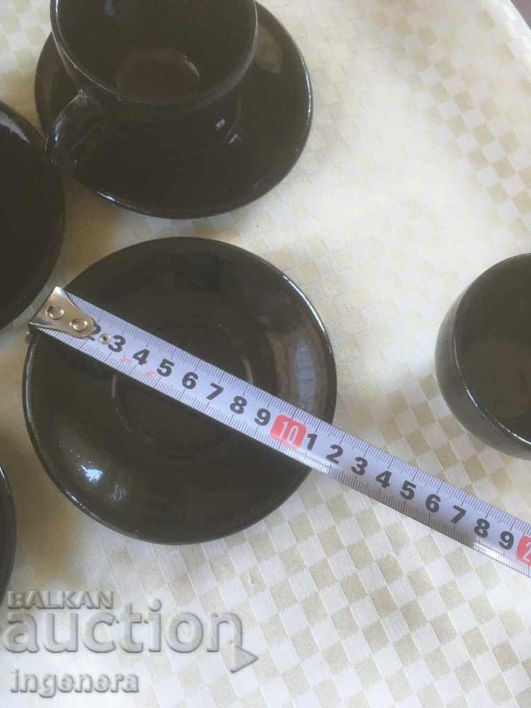 TROYAN CERAMICS FROM THE 70'S JUGS CUP SERVICE COFFEE - 5