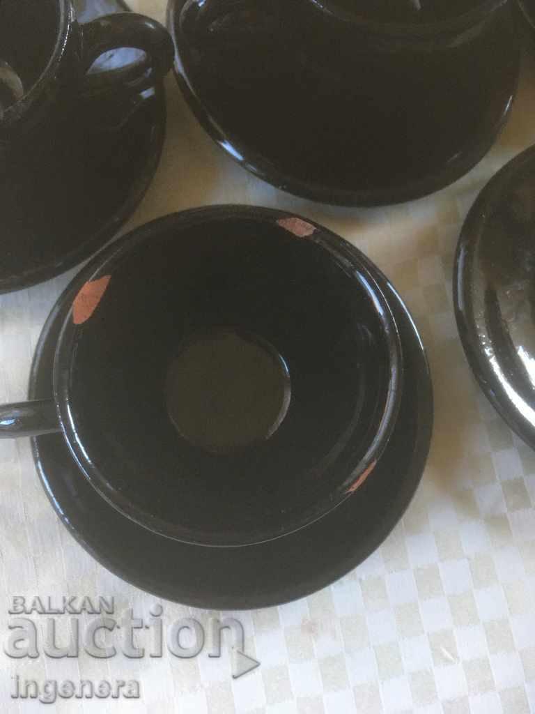 TROYAN CERAMICS FROM THE 70'S JUGS CUP SERVICE COFFEE - 7