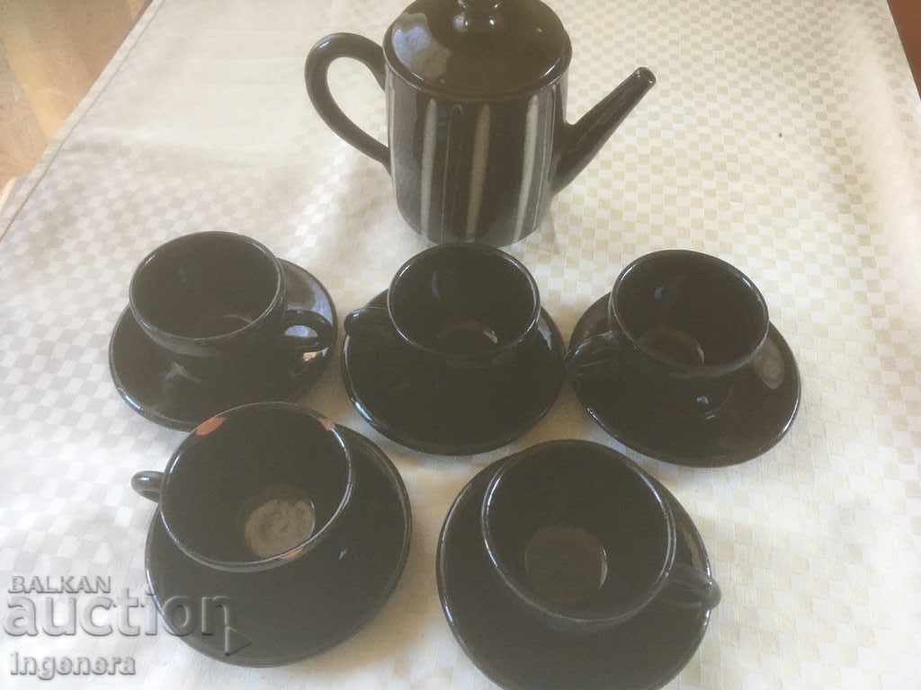 TROYAN CERAMICS FROM THE 70'S JUGS CUP SERVICE ΚΑΦΕ