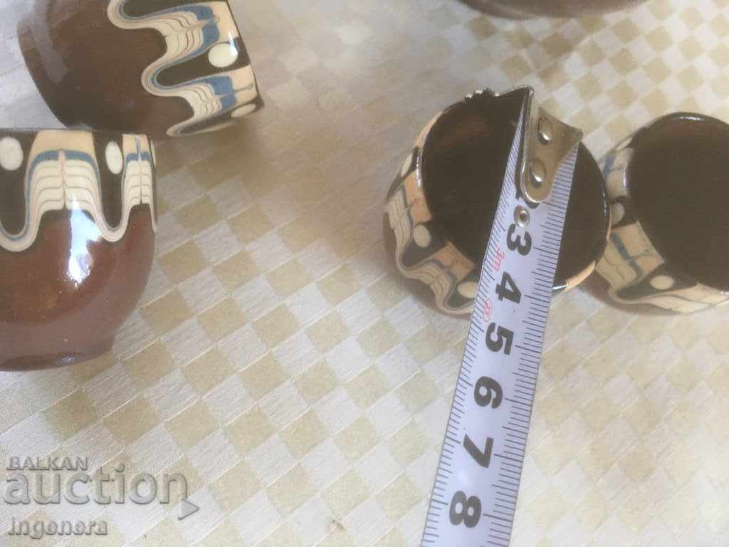 TROYAN CERAMICS FROM THE 70'S JUGS GLASS SERVICE GLASS - 6 TROYAN CERAMICS FROM THE 70'S JUGS GLASS SERVICE GLASS - 6