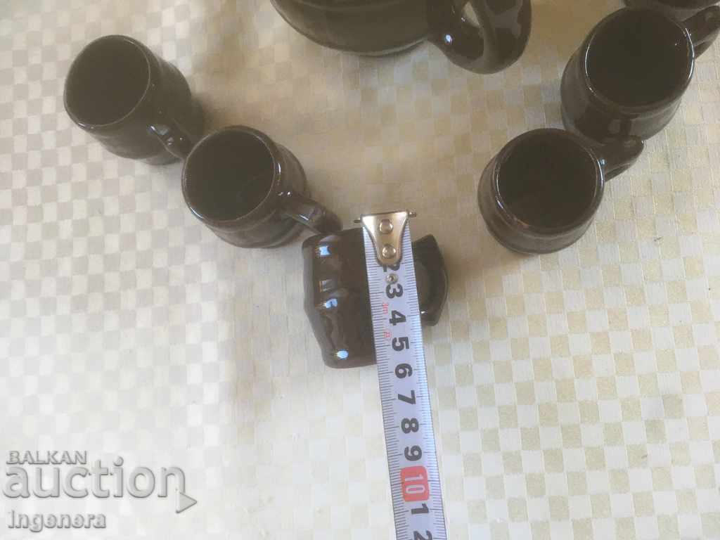 TROYAN CERAMICS FROM THE 70'S JUGS SERVICE CUP KRONDIR GLECH - 5 TROYAN CERAMICS FROM THE 70'S JUGS SERVICE CUP KRONDIR GLECH - 5