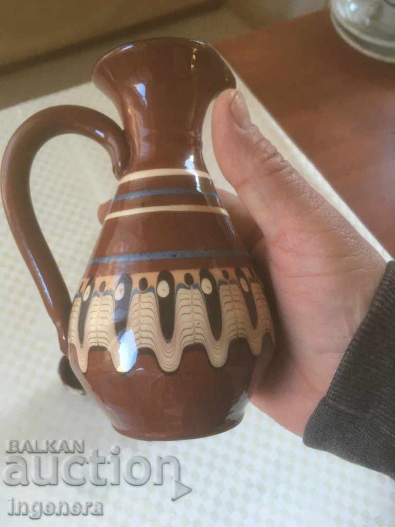 TROYAN CERAMICS FROM THE 70'S JUGS BRASS SERVICE FOR BRANDY - 5 TROYAN CERAMICS FROM THE 70'S JUGS BRASS SERVICE FOR BRANDY - 5