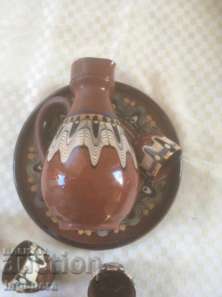 TROYAN CERAMICS FROM THE 70'S JUGS GLASS PLATE GLUCH SERVICE - 6 TROYAN CERAMICS FROM THE 70'S JUGS GLASS PLATE GLUCH SERVICE - 6