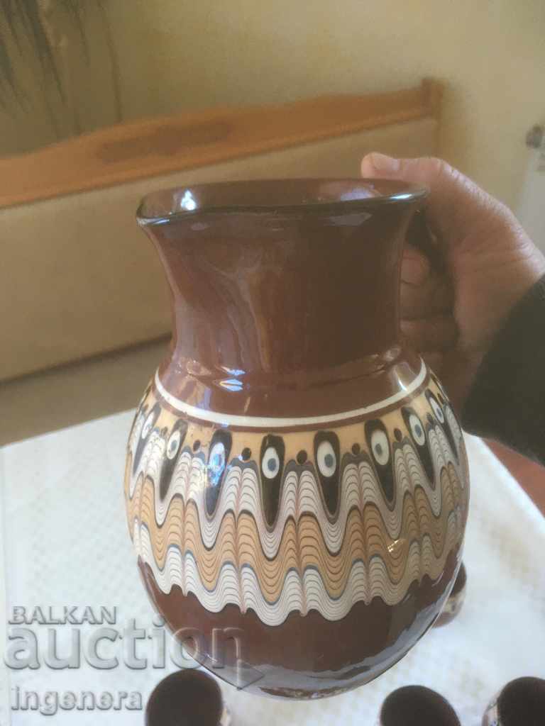Delivery of TROYAN CERAMICS FROM THE 70S LARGE JUG CUP SET GLAZE