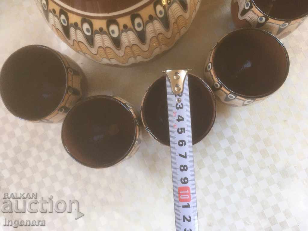 CERAMICA TROYAN DIN URCIOLE ANII 70 BIG GLASS SERVICE GLUC - 6