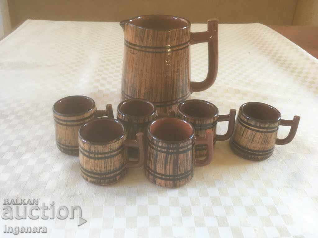 TROYAN CERAMICS FROM THE 70'S JUGS GLASS SERVICE