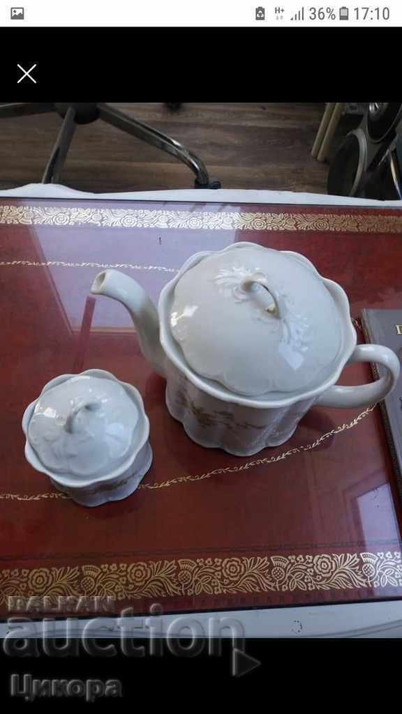BULGARIAN PORCELAIN BAROQUE TEAPOT SUGAR PORCELAIN with price 80.00 BGN | € 40.90 BULGARIAN PORCELAIN BAROQUE TEAPOT SUGAR PORCELAIN with price 80.00 BGN | € 40.90