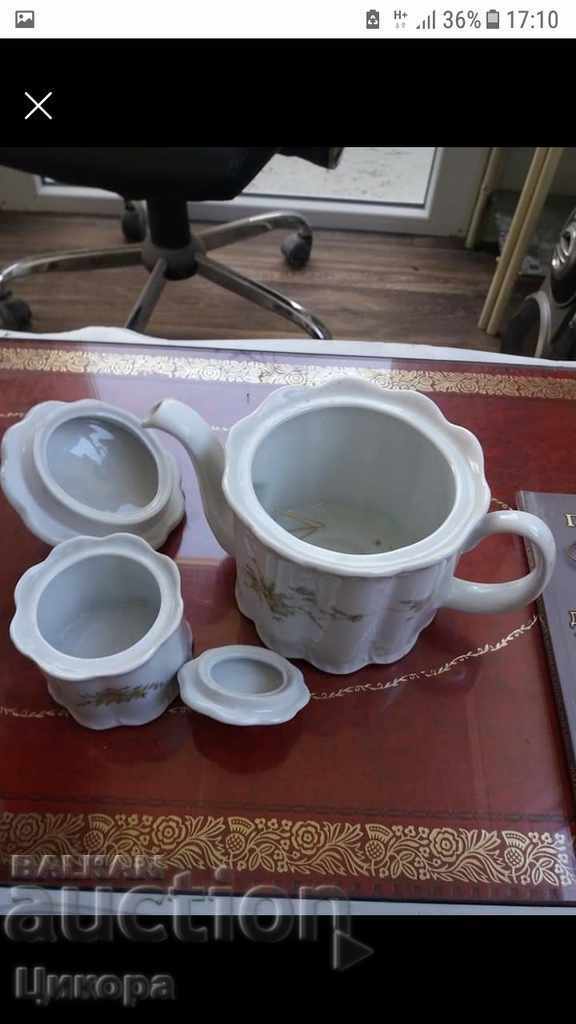 Auction BULGARIAN PORCELAIN BAROQUE TEAPOT SUGAR PORCELAIN Auction BULGARIAN PORCELAIN BAROQUE TEAPOT SUGAR PORCELAIN