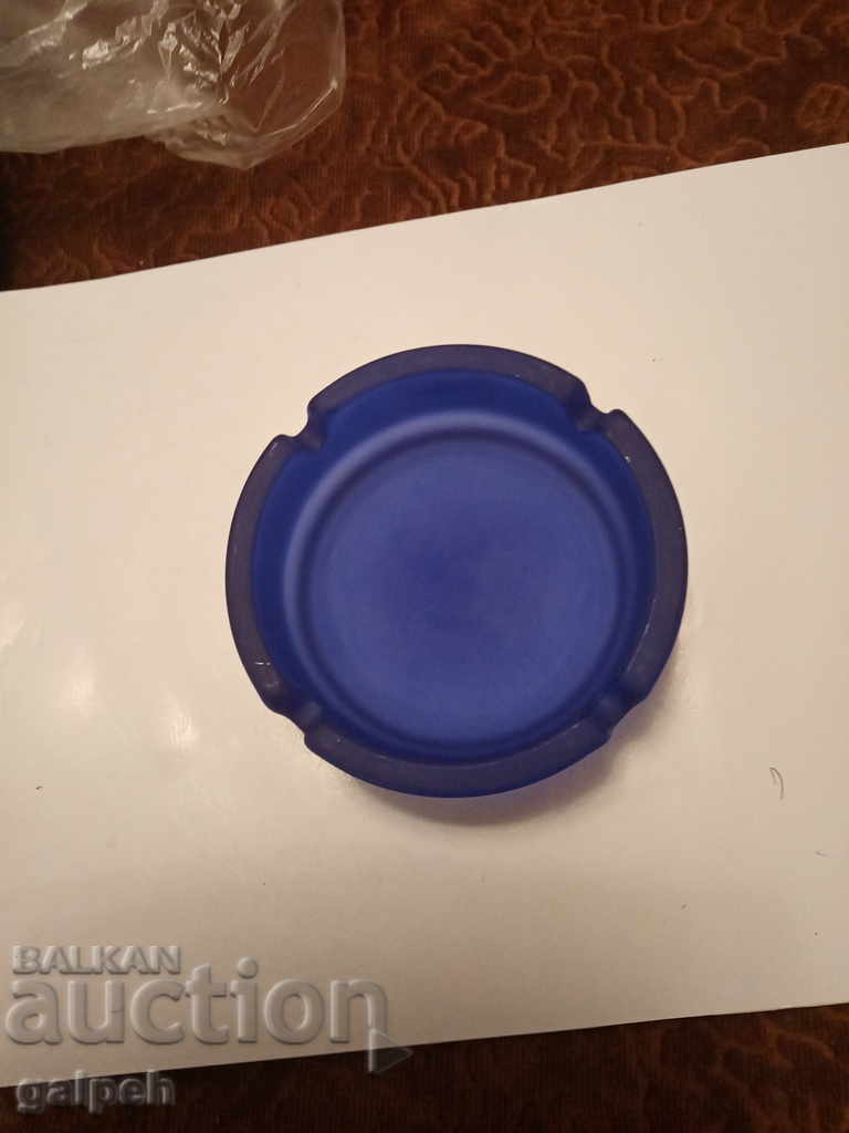ASHTRAY - BLUE GLASS - NEW - BGN 3.5. with price 2.45 BGN | € 1.25