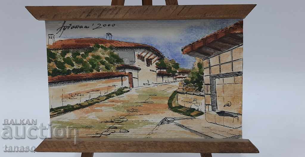 Small painting, mixed media, Arbanasi 2000 with price 15.00 BGN | € 7.67 Small painting, mixed media, Arbanasi 2000 with price 15.00 BGN | € 7.67