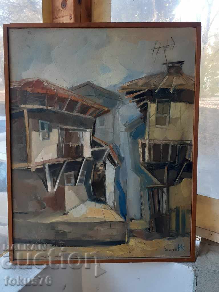 Master Bulgarian painting oil on canvas signed and dated