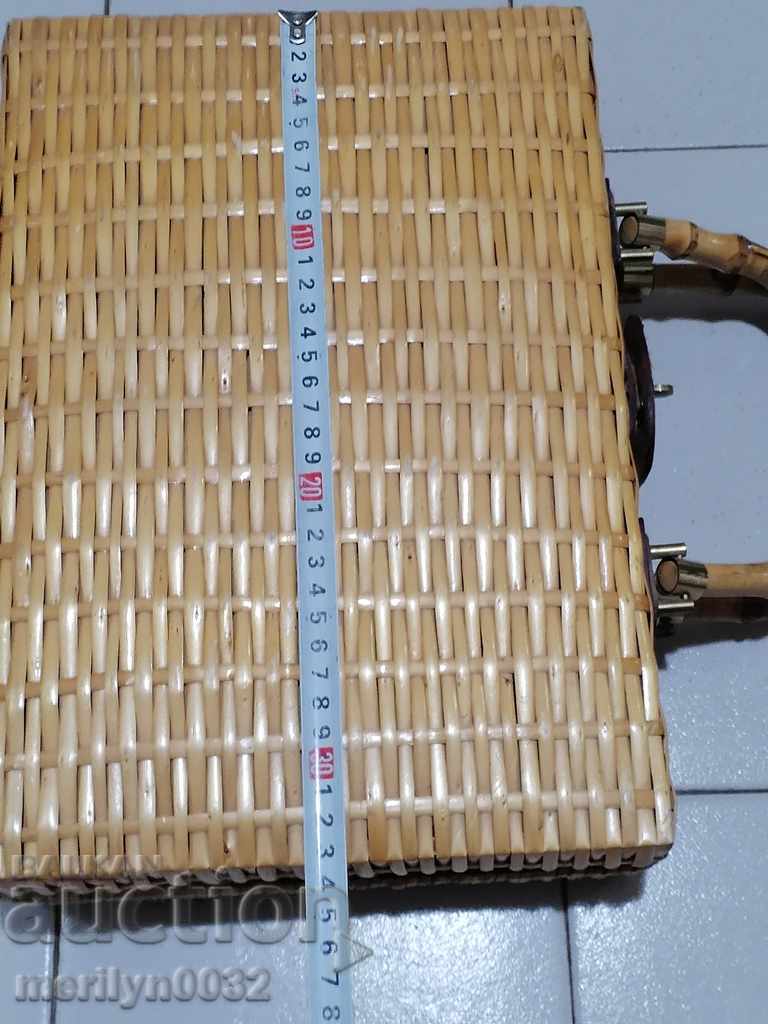 Old lady's bamboo bag Japan briefcase, suitcase, wallet - 7