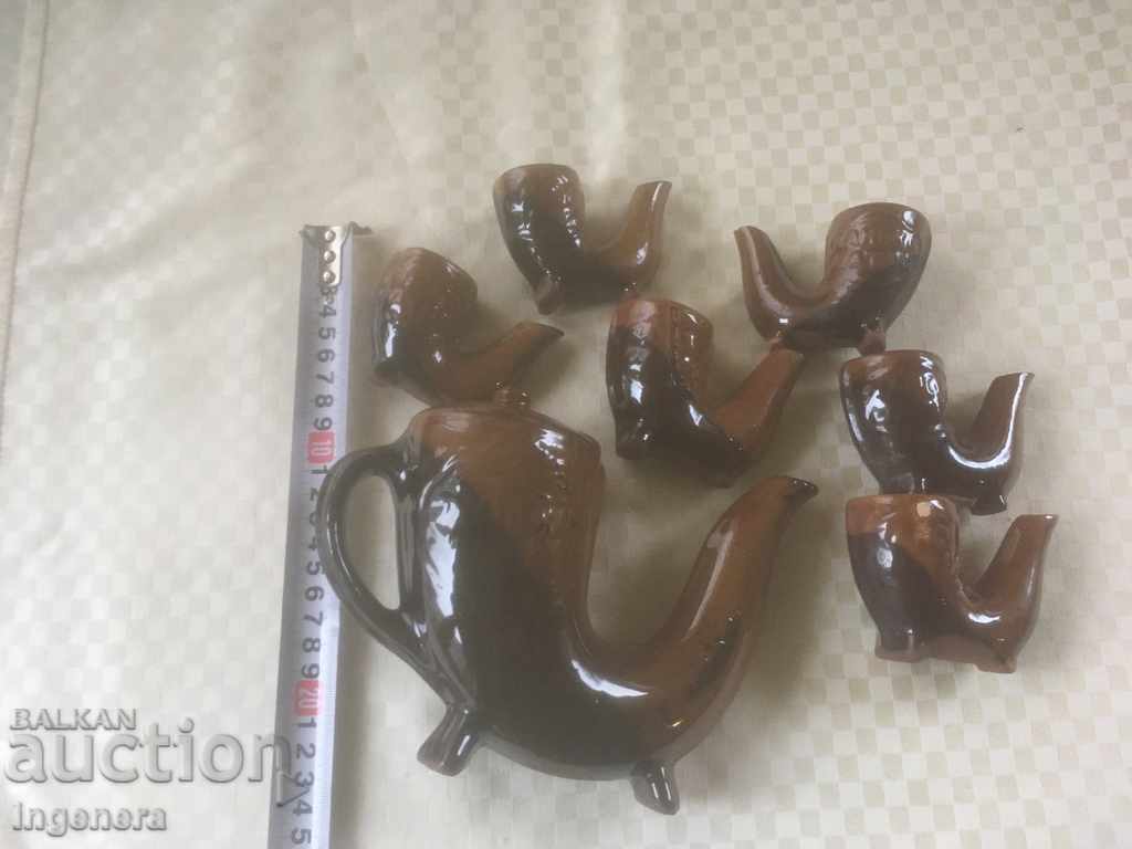 TROYAN CERAMICS FROM THE 70'S JUICE SERVICE FOR PLUMS with price 19.00 BGN | € 9.71 TROYAN CERAMICS FROM THE 70'S JUICE SERVICE FOR PLUMS with price 19.00 BGN | € 9.71