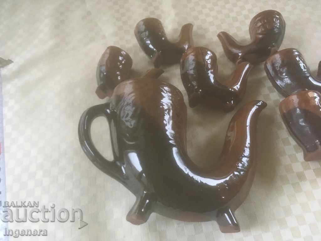 TROYAN CERAMICS FROM THE 70'S JUICE SERVICE FOR PLUMS - 5 TROYAN CERAMICS FROM THE 70'S JUICE SERVICE FOR PLUMS - 5