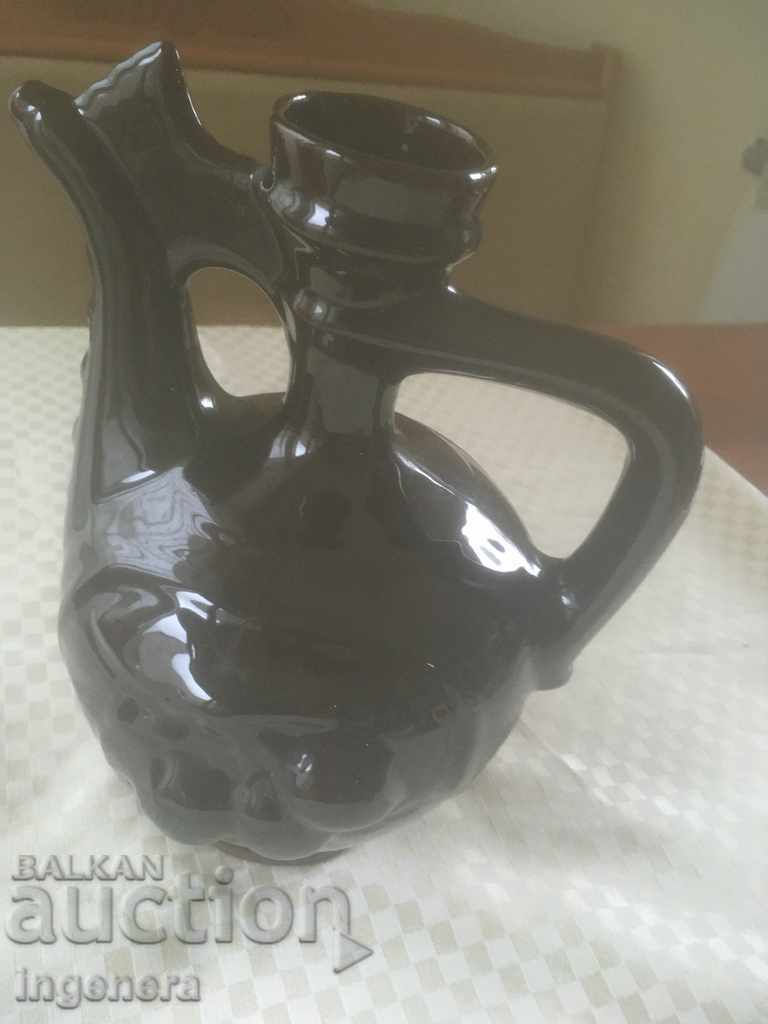 CERAMICĂ DE TROIAN DIN ANII '70 CANĂ CEAINIC BÂRDE