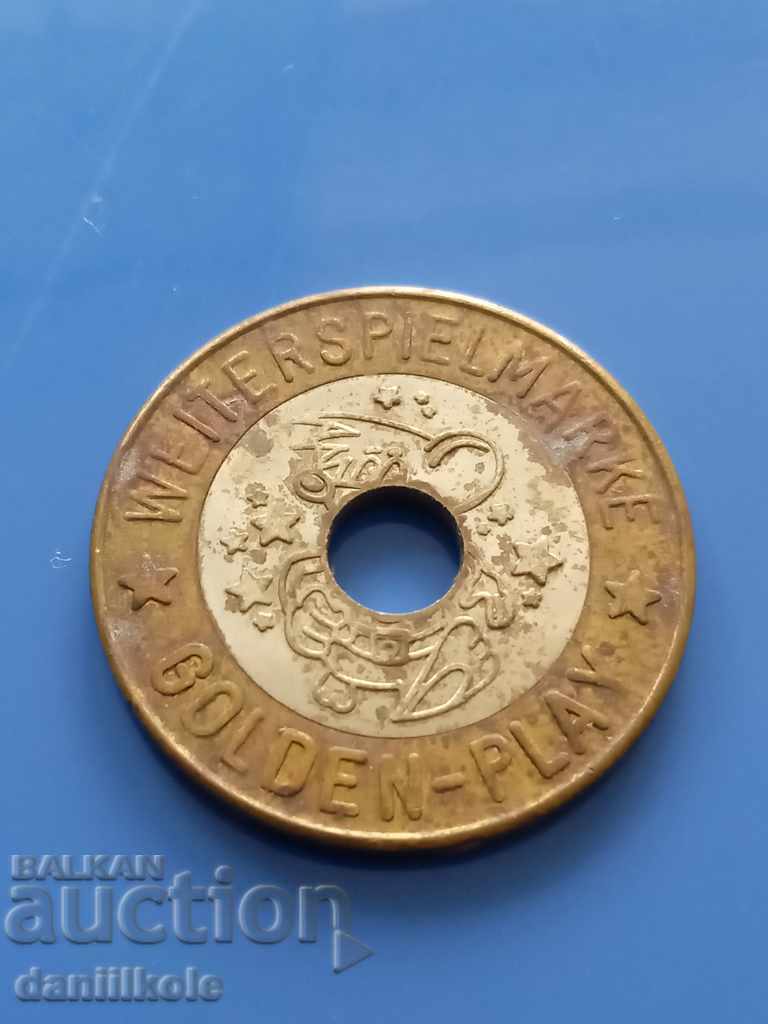 * $ * Y * $ * ONLY FOR AMUSEMENT GOLDEN PLAY TOKEN EXCELLENT * $ * Y * $ * with price 3.90 BGN | € 1.99
