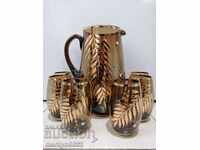 A beautiful set of cups with Kana, a gilt cup, 1960s NRB