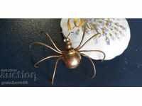 Antique rare brooch "Spider" in a porcelain box