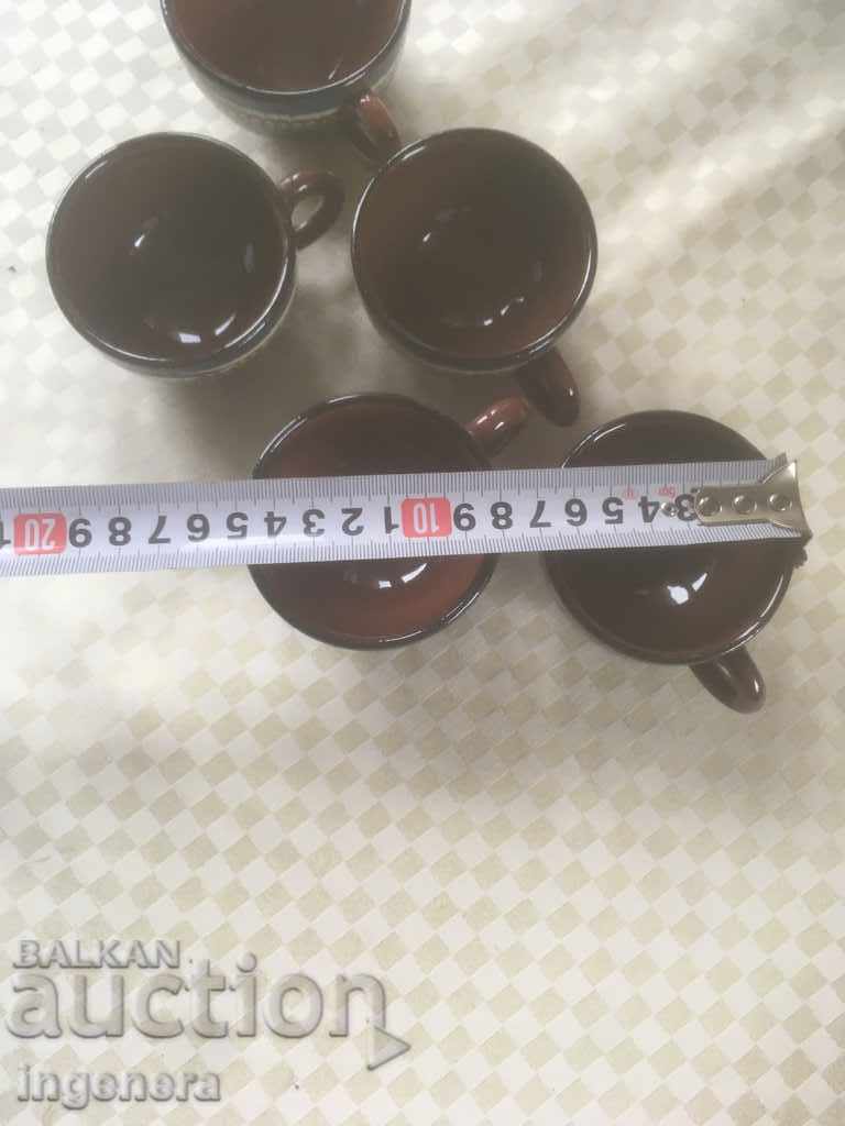 TROYAN CERAMICS FROM THE 70'S COFFEE CUP-5 PCS - 5