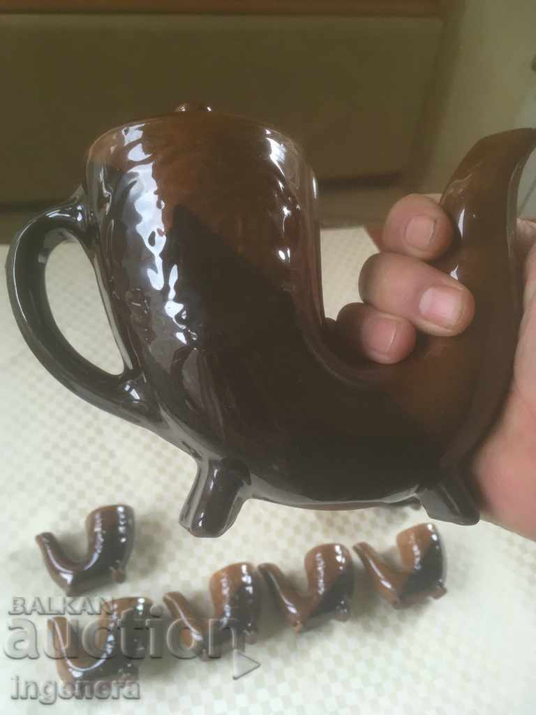 TROYAN CERAMICS FROM THE 70'S JUGS SERVICE FOR BRANDY with price 18.00 BGN | € 9.20 TROYAN CERAMICS FROM THE 70'S JUGS SERVICE FOR BRANDY with price 18.00 BGN | € 9.20