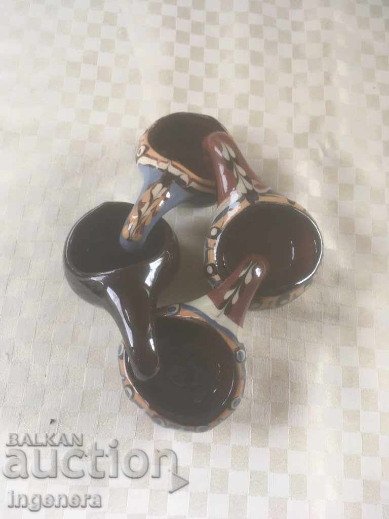 TROYAN CERAMICS FROM THE 70'S CUP 4 PCS DIFFERENT - 6 TROYAN CERAMICS FROM THE 70'S CUP 4 PCS DIFFERENT - 6