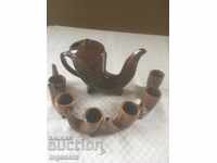 TROYAN CERAMICS FROM THE 70'S JUGS SERVICE FOR BRANDY