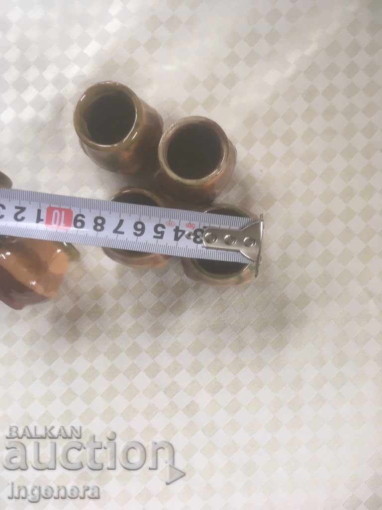 TROYAN CERAMICS FROM THE 70'S BRANDY FOR BRANDY SERVICE - 5 TROYAN CERAMICS FROM THE 70'S BRANDY FOR BRANDY SERVICE - 5