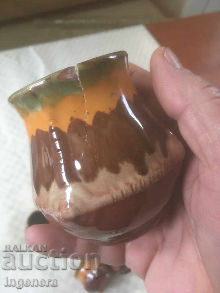 TROYAN CERAMICS FROM THE 70'S SERVICE FOR BRANDY GLASS - 5 TROYAN CERAMICS FROM THE 70'S SERVICE FOR BRANDY GLASS - 5